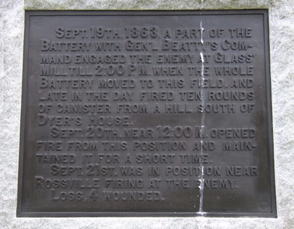 SCHULTZ’S BATTERY M WAR MEMORIAL PLAQUE