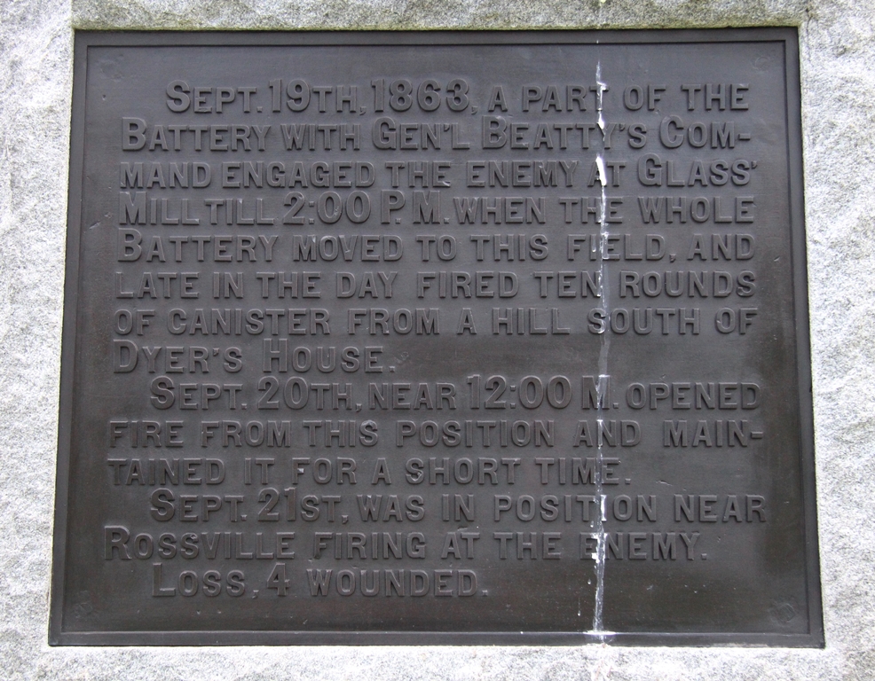 SCHULTZ’S BATTERY M WAR MEMORIAL PLAQUE