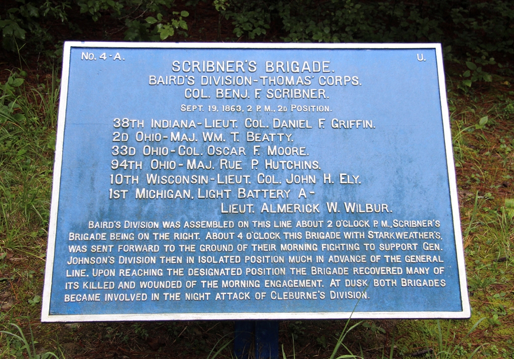 SCRIBNER’S BRIGADE WAR MEMORIAL PLAQUE 2 P.M.