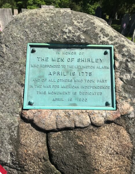 SHIRLEY WAR FOR AMERICAN INDEPENDENCE MEMORIAL