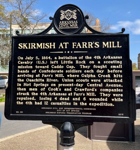 SKIRMISH AT FARR’S MILL WAR MEMORIAL MARKER