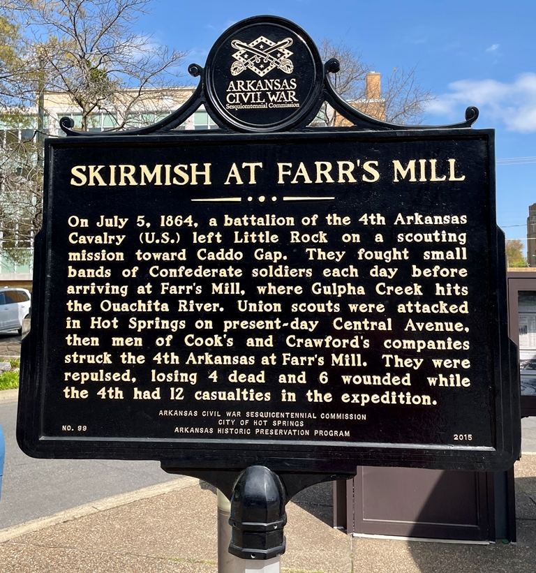 SKIRMISH AT FARR’S MILL WAR MEMORIAL MARKER