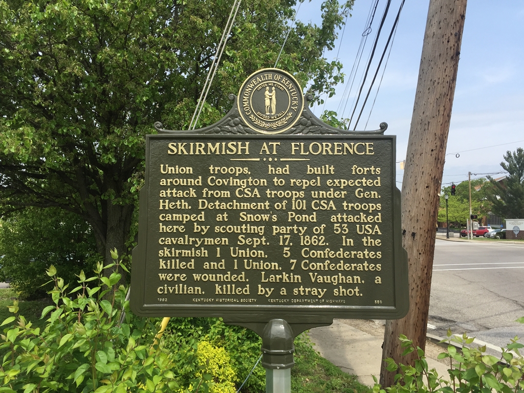 SKIRMISH AT FLORENCE WAR MEMORIAL MARKER