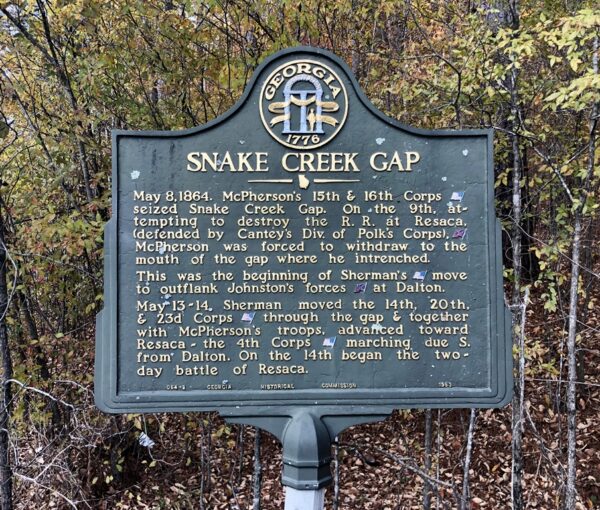 SNAKE CREEK GAP WAR MEMORIAL MARKER