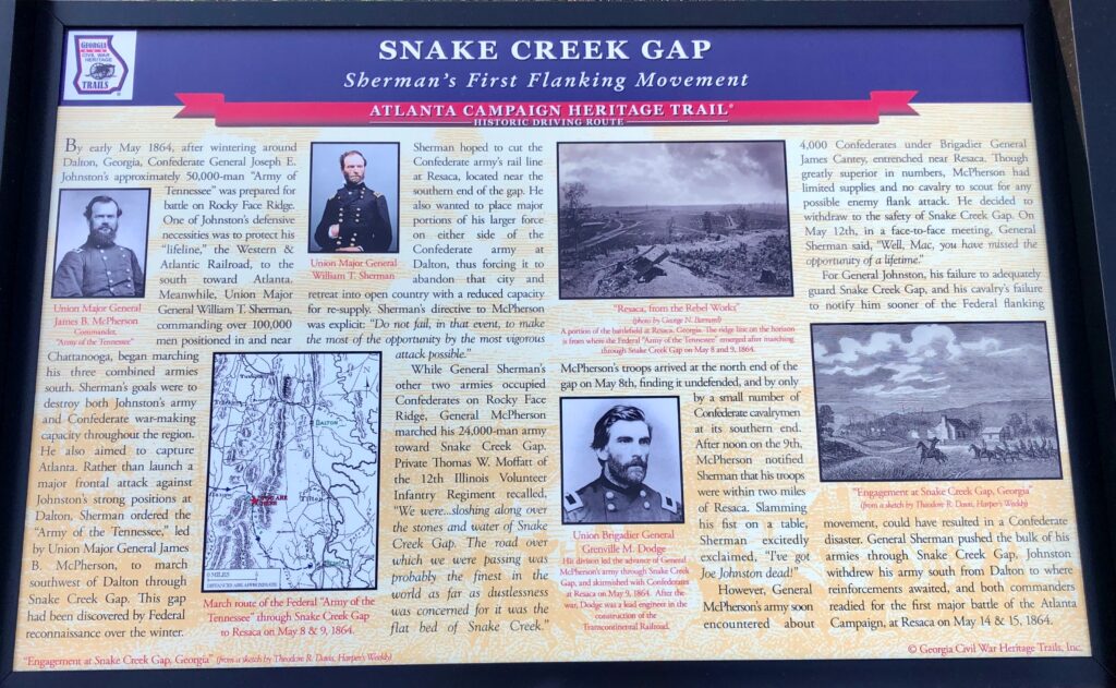 SNAKE CREEK GAP WAR MEMORIAL PANEL