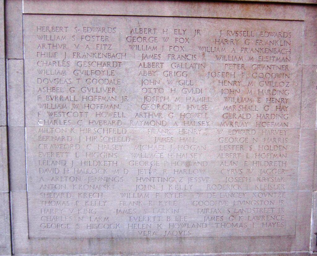 SOUTHAMPTON WORLD WAR I MEMORIAL HONOR ROLL STONE B