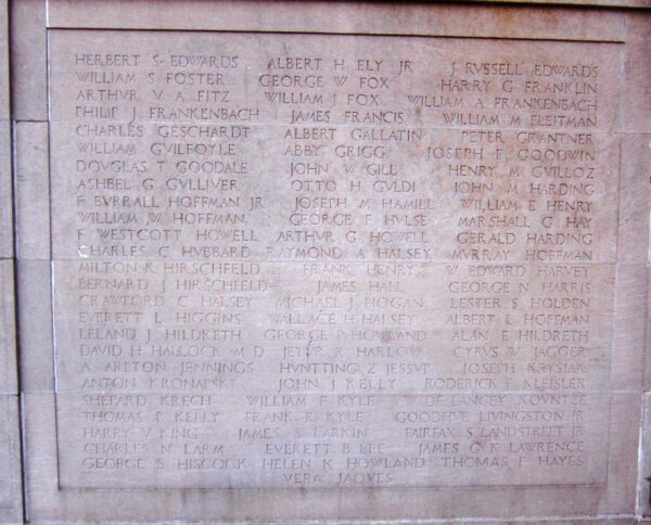 SOUTHAMPTON WORLD WAR I MEMORIAL HONOR ROLL STONE B