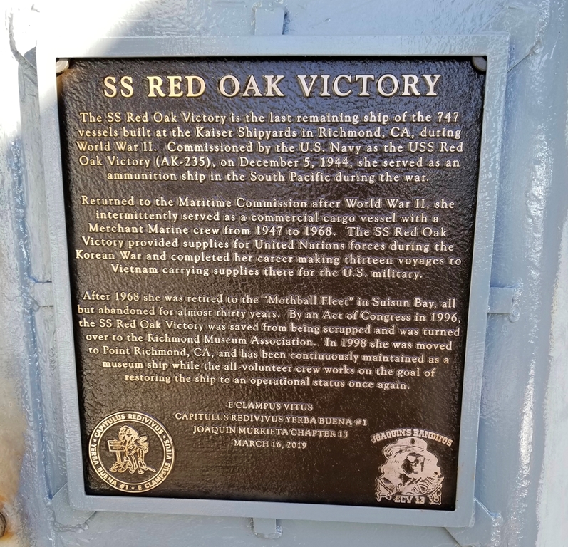 SS RED OAK VICTORY MEMORIAL PLAQUE