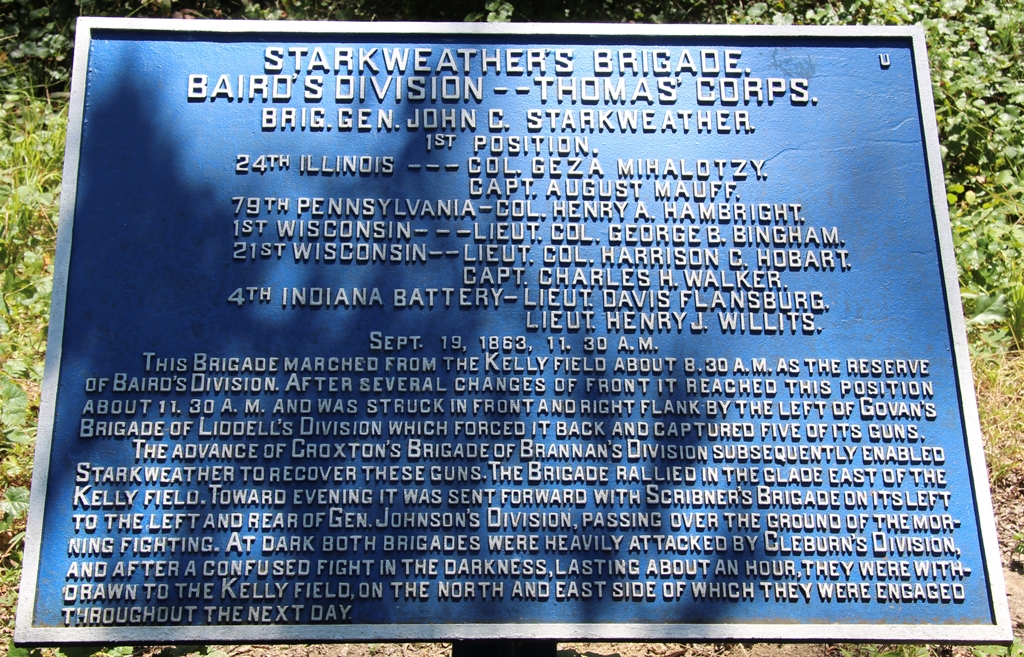 STARKWEATHER’S BRIGADE WAR MEMORIAL PLAQUE 1ST POSITION