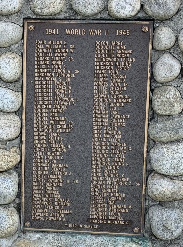 STRATFORD, N.H. WAR MEMORIALS PLAQUE C