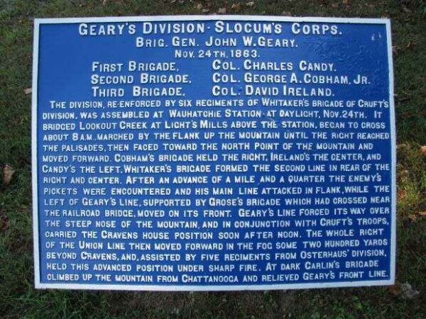 GEARY’S DIVISION-SLOCUM’S CORPS MEMORIAL PLAQUE