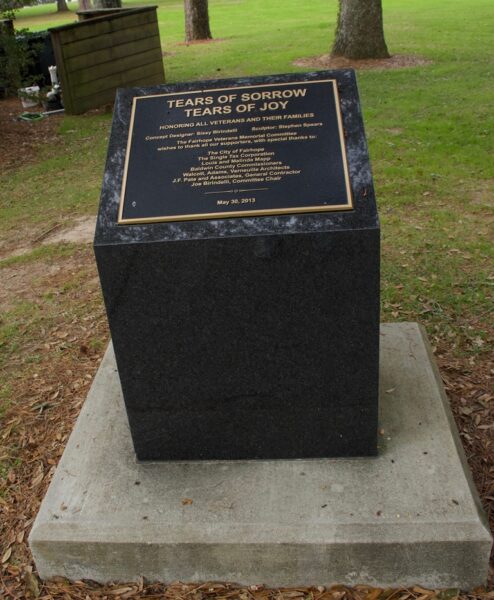 TEARS OF SORROW TEARS OF JOY WAR MEMORIAL PLAQUE