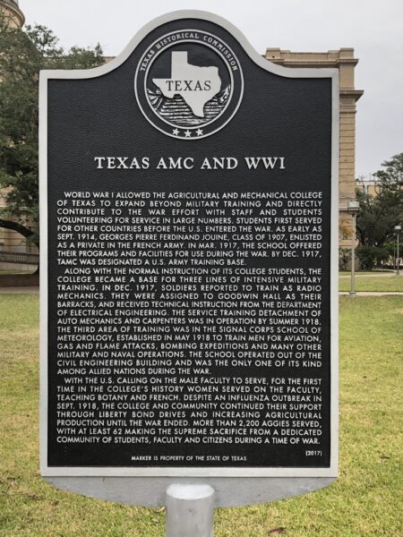 TEXAS AMC AND WWI MEMORIAL MARKER