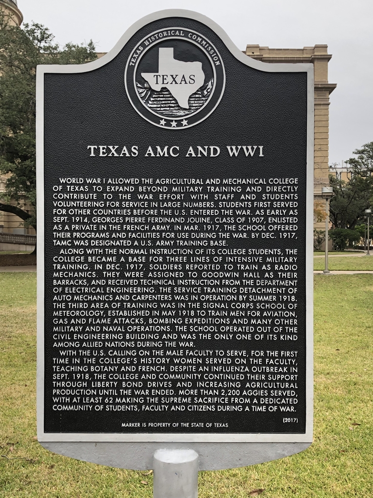 TEXAS AMC AND WWI MEMORIAL MARKER