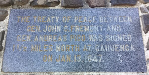 THE BATTLE OF CAHUENGA WAR MEMORIAL PLAQUE B