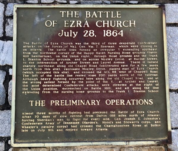 THE BATTLE OF EZRA CHURCH WAR MEMORIAL PLAQUE A