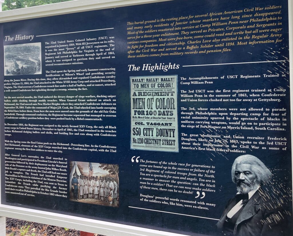 THE BUFFALO SOLDIERS-22ND REGIMENT U.S. COLORED TROOPS MEMORIAL MARKER BACK