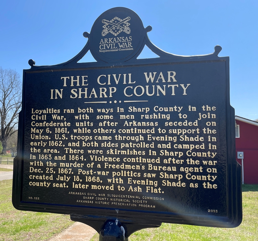 THE CIVIL WAR IN SHARP COUNTY MEMORIAL MARKER