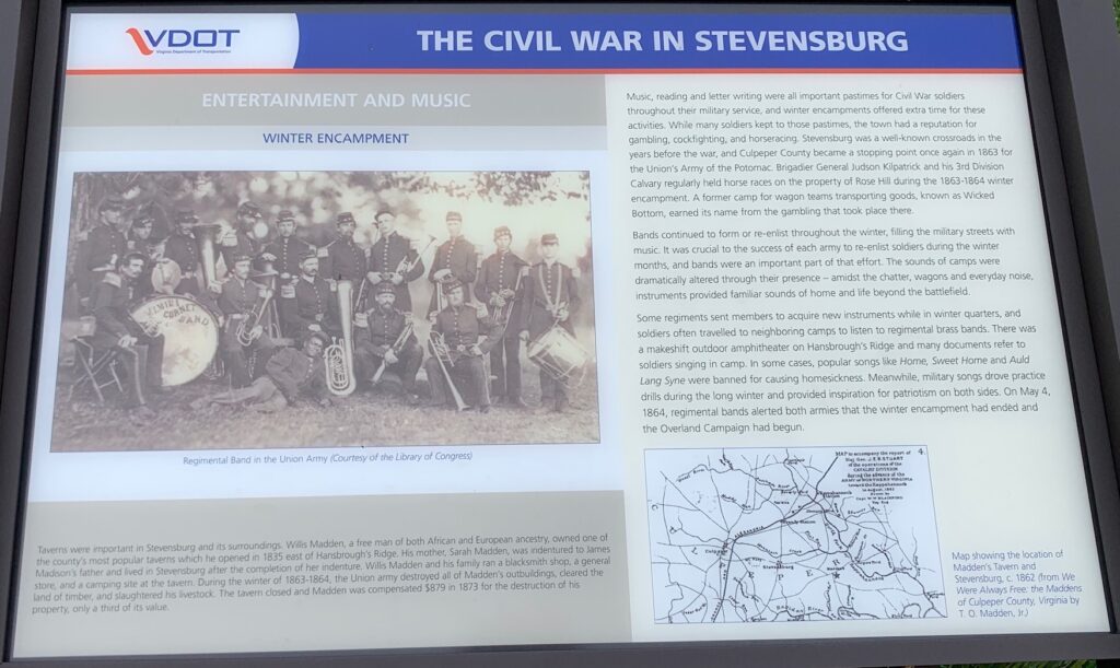 THE CIVIL WAR IN STEVENSBURG ENTERTAINMENT AND MUSIC MEMORIAL PANEL