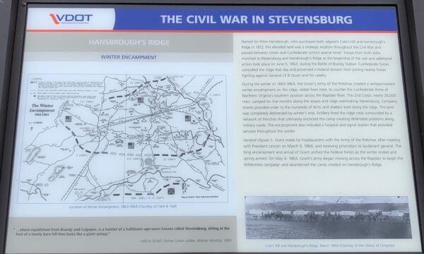 THE CIVIL WAR IN STEVENSBURG HANSBROUGH’S RIDGE MEMORIAL PANEL