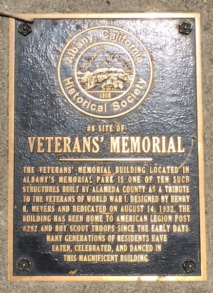 THE VETERANS’ MEMORIAL BUILDING MEMORIAL PLAQUE