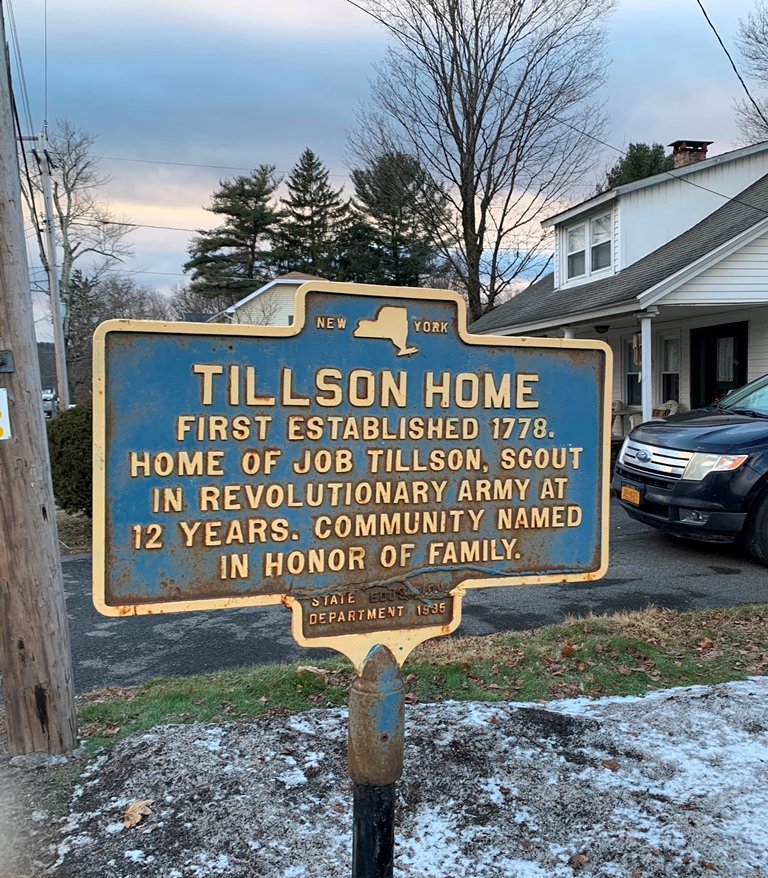 TILLSON HOUSE REVOLUTIONARY WAR SCOUT MEMORIAL MARKER