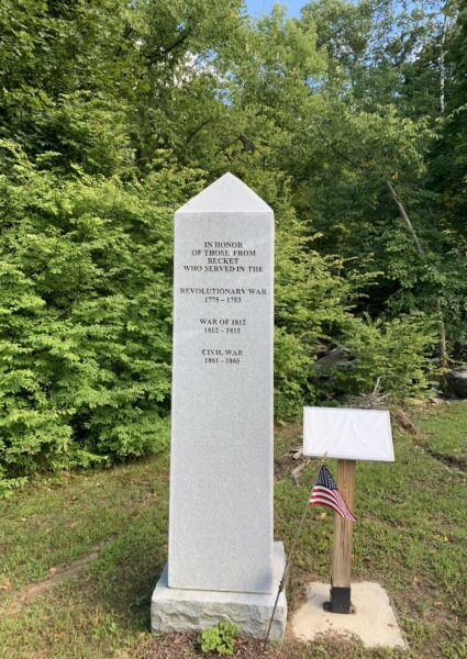 TOWN OF BECKET REVOLUTIONARY WAR, WAR OF 1812 AND CIVIL WAR MEMORIAL