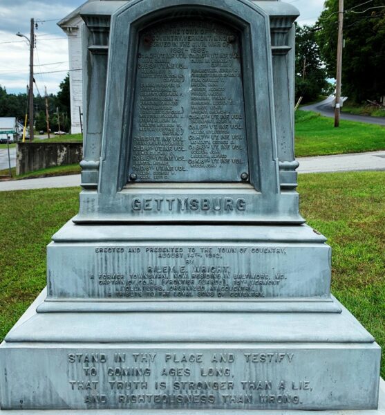 TOWN OF COVENTRY CIVIL WAR MEMORIAL SIDE A