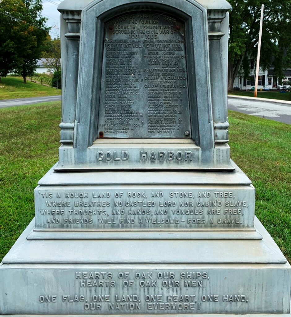 TOWN OF COVENTRY CIVIL WAR MEMORIAL SIDE C