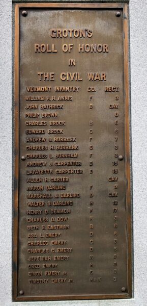 TOWN OF GROTON CIVIL WAR MEMORIAL PLAQUE C