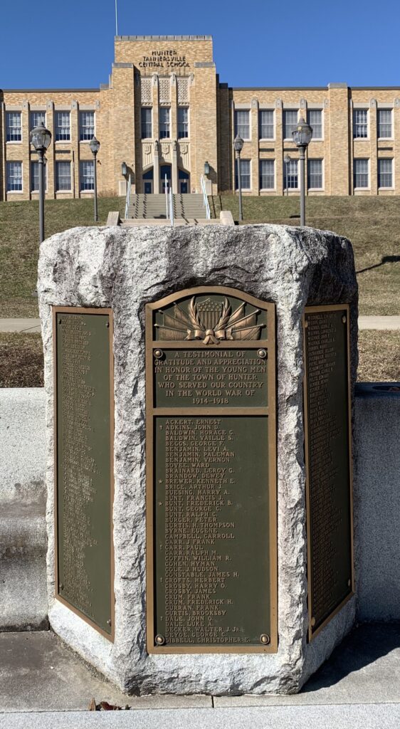 TOWN OF HUNTER WORLD WAR MEMORIAL