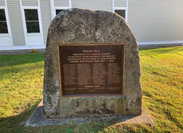 TOWN OF JOHNSON SPANISH WAR AND WORLD WAR MEMORIAL