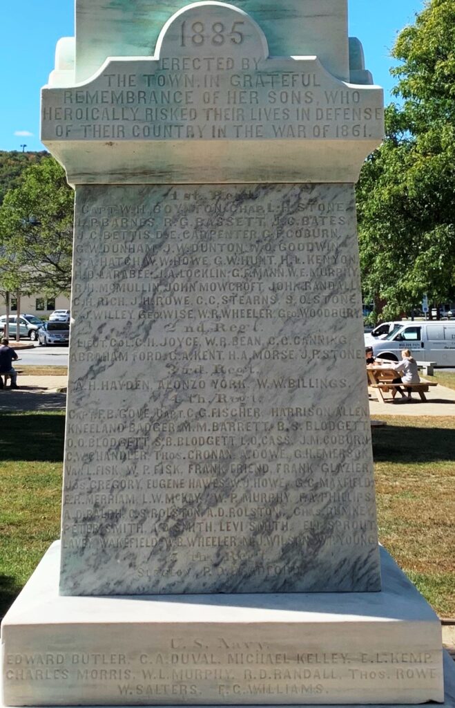 TOWN OF NORTHFIELD CIVIL WAR MEMORIAL SIDE A