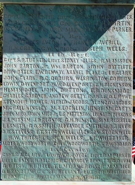 TOWN OF NORTHFIELD CIVIL WAR MEMORIAL SIDE B