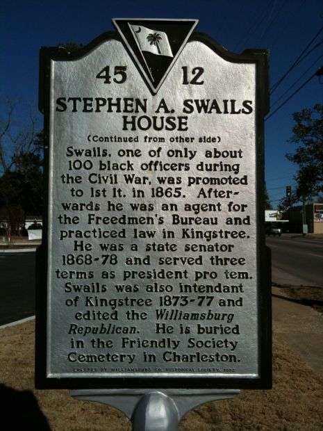 STEPHEN A. SWAILS HOUSE MEMORIAL MARKER BACK