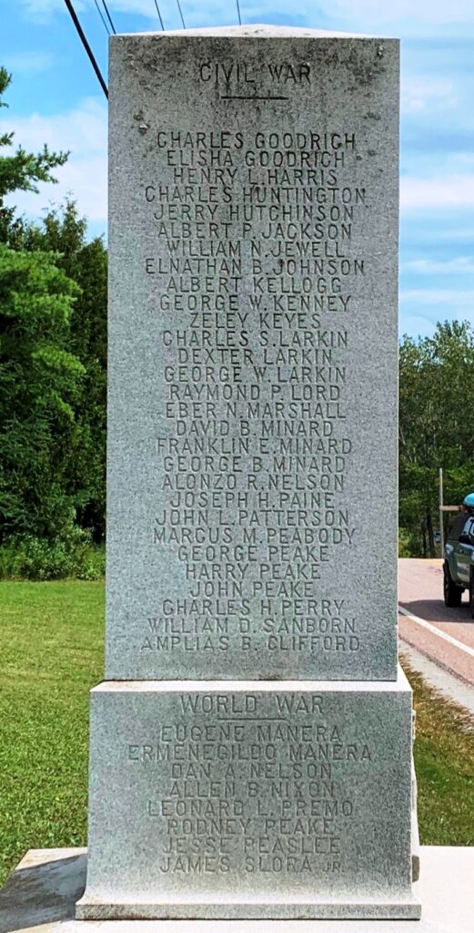 TOWN OF ORANGE WAR VETERANS MEMORIAL SIDE C