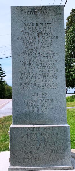 TOWN OF ORANGE WAR VETERANS MEMORIAL SIDE D