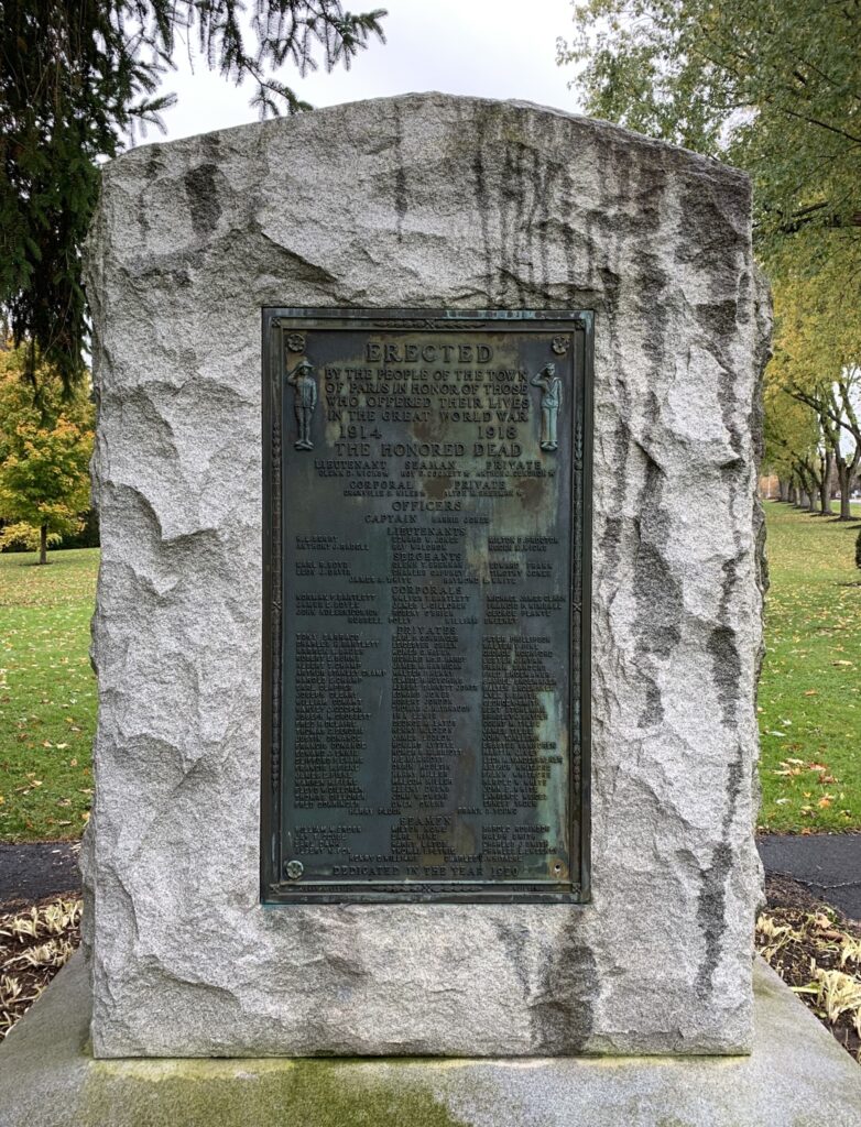 TOWN OF PARIS GREAT WORLD WAR MEMORIAL