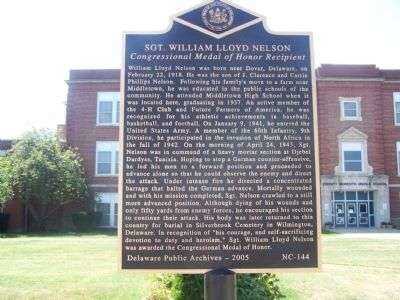 SGT. WILLIAM LLOYD NELSON MEMORIAL MARKER