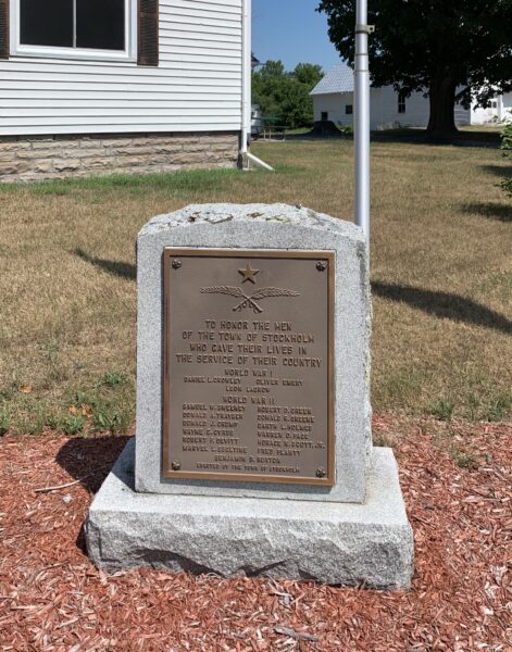 TOWN OF STOCKHOLM WAR VETERANS MEMORIAL