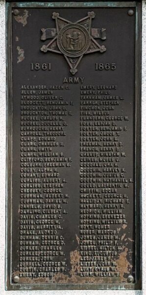 TUNBRIDGE CIVIL WAR MEMORIAL PLAQUE A