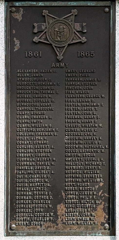 TUNBRIDGE CIVIL WAR MEMORIAL PLAQUE A