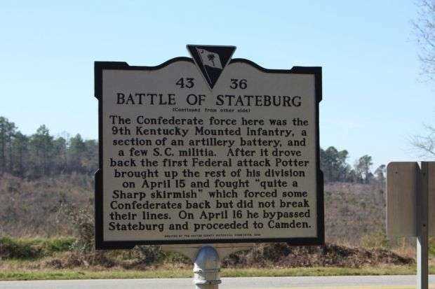 BATTLE OF STATEBURG WAR MEMORIAL MARKER BACK