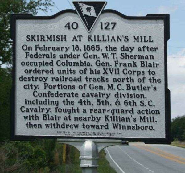 SKIRMISH AT KILLIAN’S MILL WAR MEMORIAL MARKER
