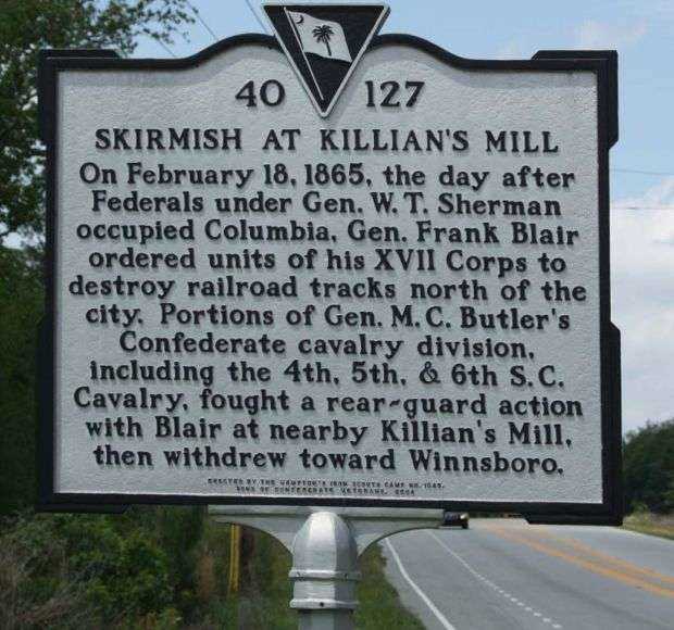 SKIRMISH AT KILLIAN’S MILL WAR MEMORIAL MARKER