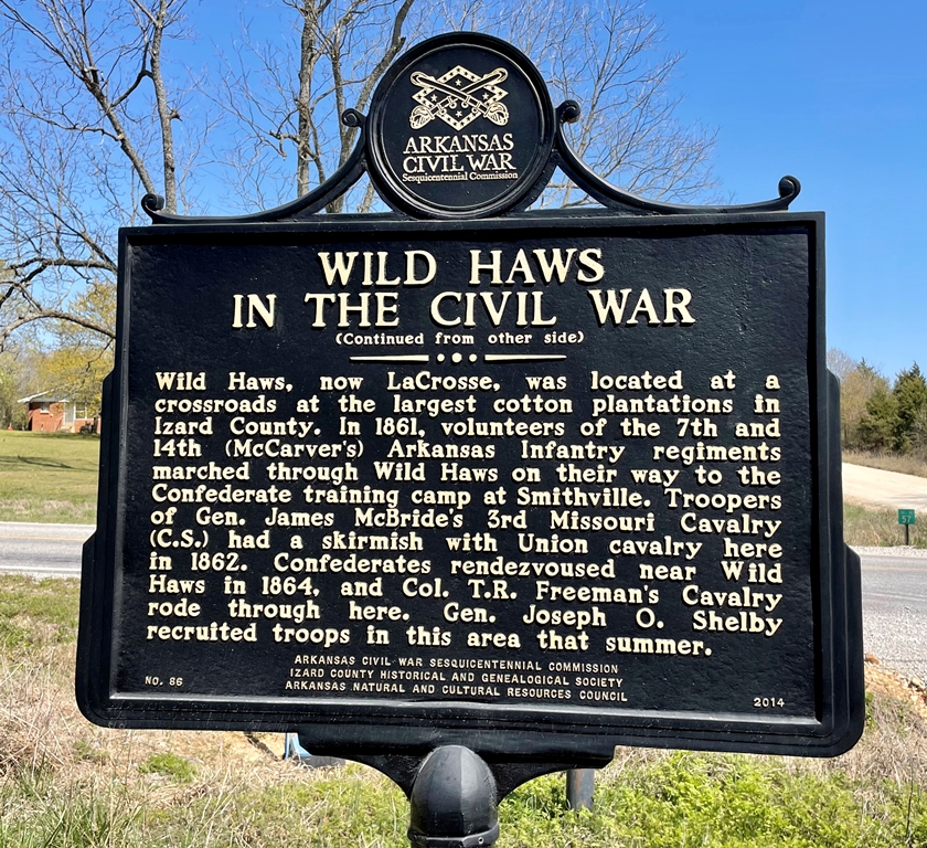 WILD HAWS IN THE CIVIL WAR MEMORIAL MARKER BACK