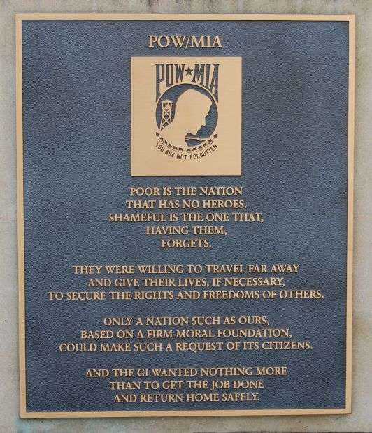 OCONEE COUNTY POW-MIA MEMORIAL PLAQUE