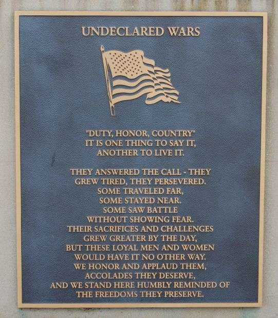 OCONEE COUNTY UNDECLARED WARS MEMORIAL PLAQUE