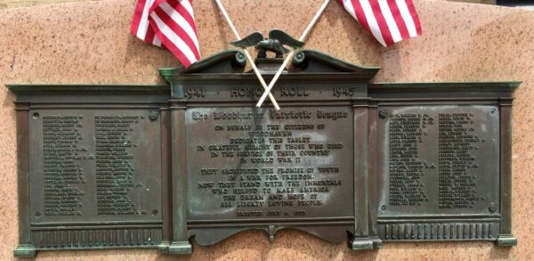 WOODHAVEN PATRIOTIC LEAGUE WORLD WAR II MEMORIAL PLAQUE