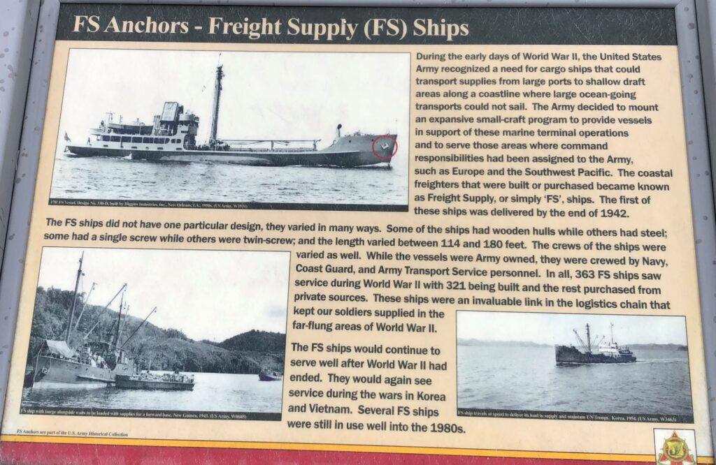 FS ANCORS-FREIGHT SUPPLY (FS) SHIPS MEMORIAL PANEL